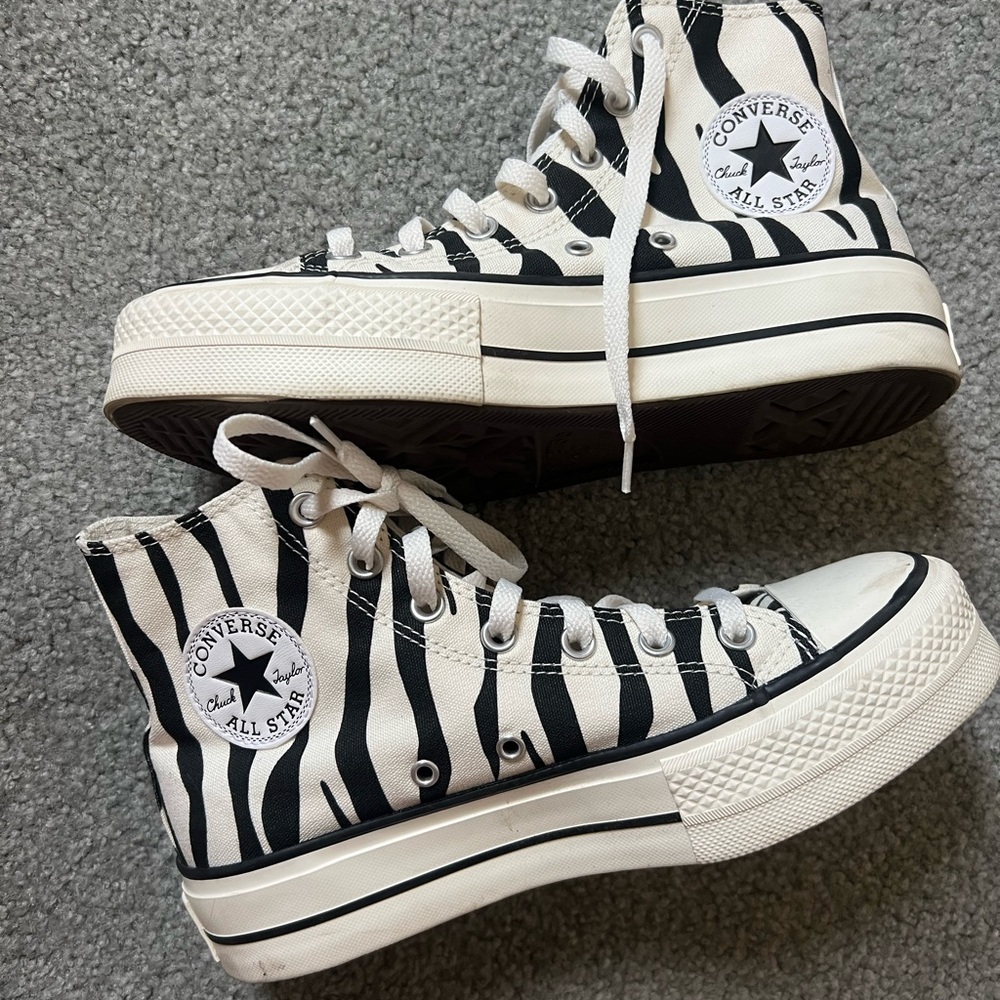 COPY - Zebra printed Converse, Worn once